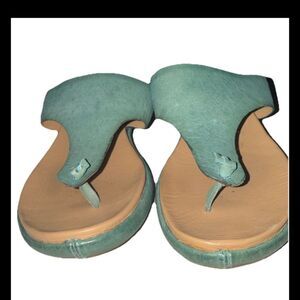 Kork-Ease Leather Turquoise Flip Flop Sandal Size 7M